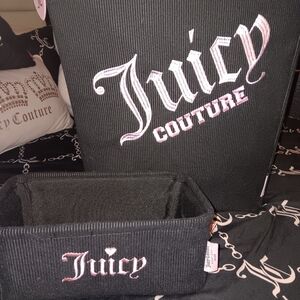 Juicy Couture Black and Pink Laudry Hamper With Matching Storage Bin